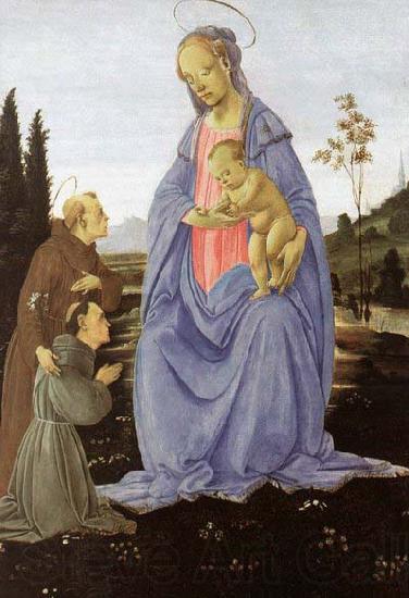 Fra Filippo Lippi Madonna with Child, St Anthony of Padua and a Friar before 1480 Norge oil painting art
